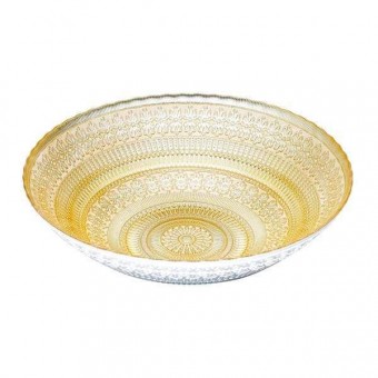 3790 CENTRO DE MESA DE VIDRO ANCARA DOURADO 33X33X9CM