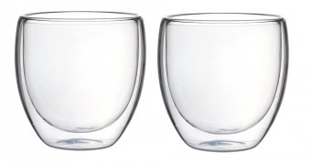 25649 Jogo de 2 copos parede dupla em vidro borossilicato 240ml