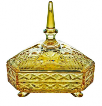 4393 POTICHE C PE 19,5X16,5X21,5CM AMBAR CRISTAL