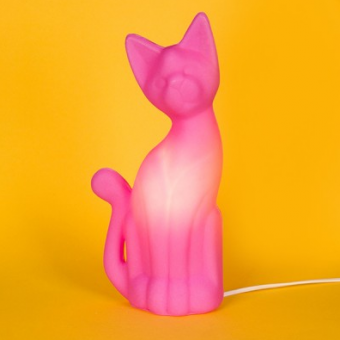 Luminaria Gato Magrelo Rosa