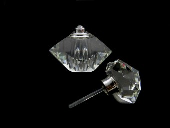 06y48 Perfumeiro Cristal Liso C/tampa Oitavada