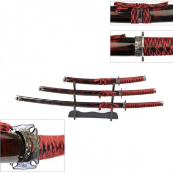 PFL15923 ENFEITE DEC.MODELO CJ 3 ESPADAS KATANA S/CORTE