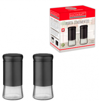 PCON-038 JG PORTA CONDIMENTO DE VIDRO/ACO INOX 120 ML 02 PCS