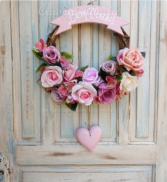 7409 GUIRLANDA FLORES 43 CM + CORACAO LAR E