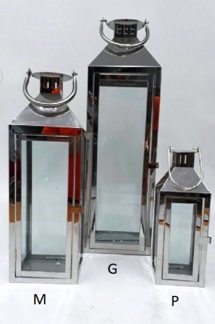 Q1971 G LANTERNA DECORATIVA  DE METAL  OS1542B PRATA