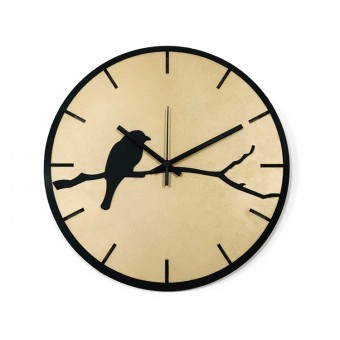 BIRD-08 RELOGIO PAREDE PASSARO GALHO DOURA