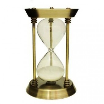 Hm0059 ampulheta de inox dourado 10x16