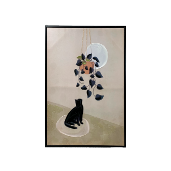 SH22-MCD02 QUADRO EM CANVAS GATO MOLDURA