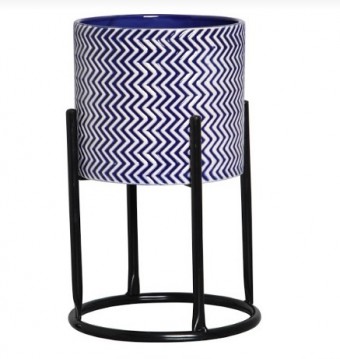 6366 CACHEPOT PLISSAM GRD AZUL