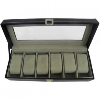 14-8 ESTOJO PORTA RELOGIO MADEIRA PLAS/TECIDO