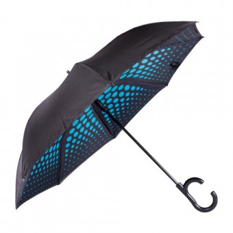 GUARDA CHUVA CIRCULO AZUL INVERTIDO AUT