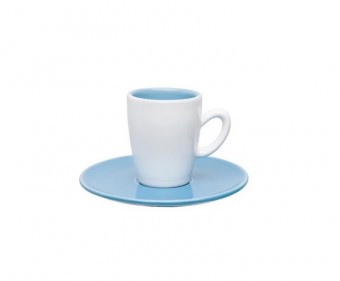 CJ53-4937 CJ. C/06 XICARAS DE CAFEZINHO EXPRESSO COM PIRES - AZUL/BRANCO