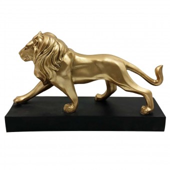 17818 LEAO 30CM DOURADO POLIRESINA
