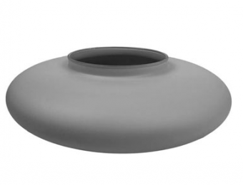 49-10496 VASO VIDRO TERRARIO CINZA FOSCO 38X18 CM