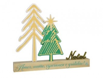 P18970 enfeite de mesa pinheiros p/v amor, união, esperança..24,5x28