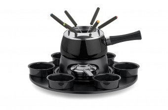 802098 SERV. P/ FONDUE CARROUSSEL CERVINIA PRETO 18 PCS