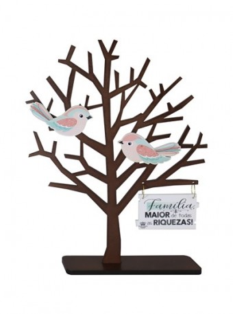 P17849 ENFEITE ARVORE GALHOS FAMÍLIA...MAIOR DE TODAS AS RIQUEZAS 28X21