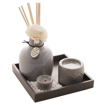 4593 cj 4pc difusor ceramica cinza 14x10cm