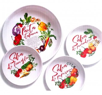 527.2117 CONJ P/ MACARRONADA DECORADO 7 PECAS