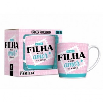 14124 CANECA PORCELANA URBAN 300ML FAMILIA - FILHA MAIOR AMOR