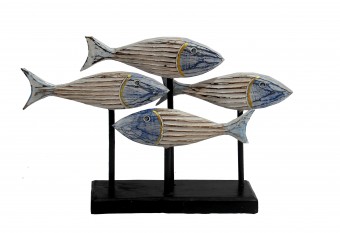 PEIXES NA BASE BRANCO E AZUL