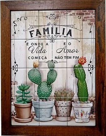 3093ag-105 quadro azulejo familia 48x38cm