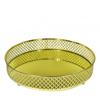 CG-009-111 BANDEJA METAL DOURADA LAYERS ESPELHADA 24.5X05 CM