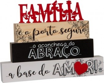 P18699 ENFEITE DE MESA FRASES FAMÍLIA 19X25X3