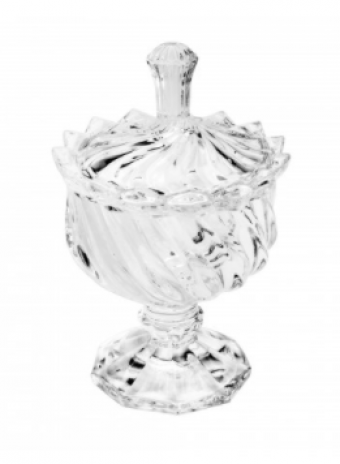 10967 POTICHE C/PE DE CRISTAL LINEARIS 9,5X14,5CM