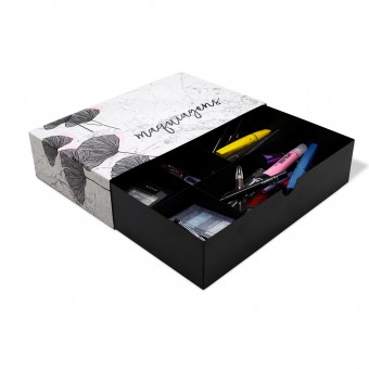 PB01.2644.BRI CAIXA DE ACO P/MAQUIAGENS MARMORE BRANCA