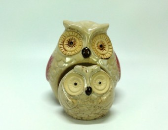 Coruja Porcelana de Pe