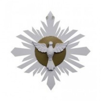 P16325 ENFEITE DE PAREDE ESPÍRITO SANTO BRANCO 37X37