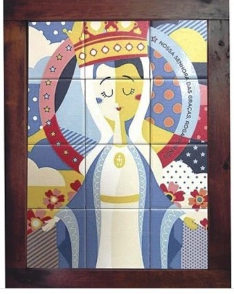 3093AG-053 QUADRO AZULEJO SALMO 23 30CMX40CM