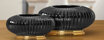 4287 CACHEPOT MED PRETO OURO