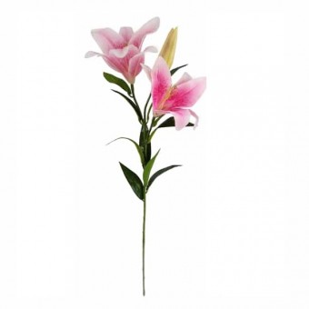 LIRIO GALHO SILICONE (90CM) - ROSA