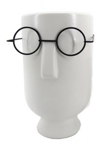 21847 VASO CERAMICA FORMATO ROSTO C OCULOS 17,3X16