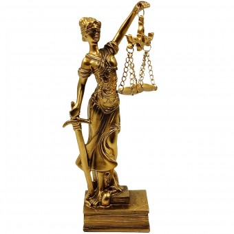 MRESJ10B DAMA JUSTICA 18,5CM DOURADO RESINA