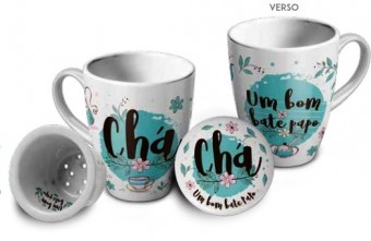 2082130 CANECA INFUSOR 300ML CHA UM BOM BATE PAPO