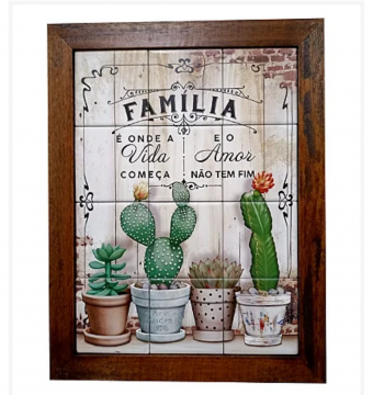3093AM-153 QUADRO AZ. FAMILIA NOVO 30x20cm