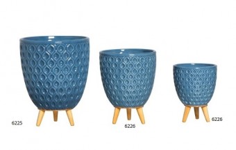 6226 CACHEPOT VOLUTA MED AZUL JEANS