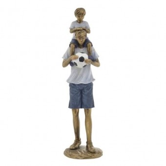 257698 PAI FILHO FUTEBOL 7X7X28,5CM RESINA