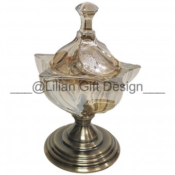 067532 BOMBONIERE DE VIDRO 27X19X19CM