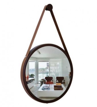 Af007 espelho adnet redondo 400m preto com alca preta