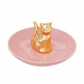 08943 PORTA JOIAS EM CERAMICA GATO ROSE