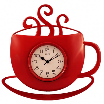 Zj159 relogio parede 32cm xicara cafe