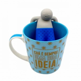 10023564 CANECA INFUSOR 350ML UMA BOA IDEIA PORCELANA