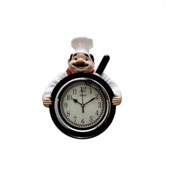 YI15423 RELOGIO PAREDE 28CM COZINHEIRO FRIGIDEIRA