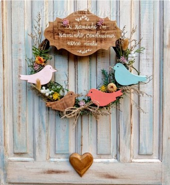 5464 guirlanda 4 passaros de raminho