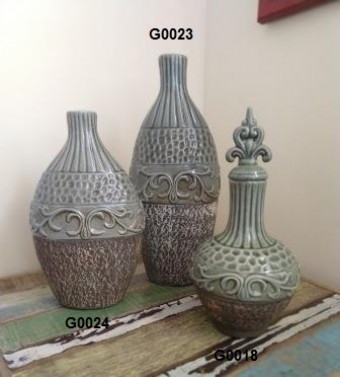 G024 VASO BOCA ESTREITA RUSTICO PEQ 35*21*12 CM 2100GRS