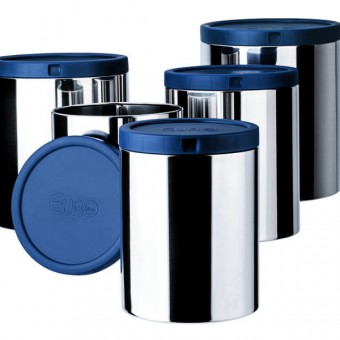 In0375-az porta mantimentos inox 5 pc com tampa azul